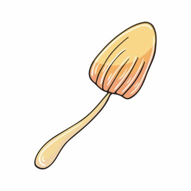 Panaeolina foenisecii. Elle çizilmiş sonbahar illüstrasyonu. Çocuk çizimi, orman mantarı. Simge, işaret, iğne, çıkartma