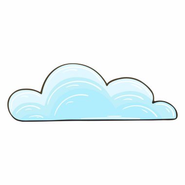 Elle çizilmiş bir resim. Bulut. Çocuk çizimi. Simge, imza, etiket