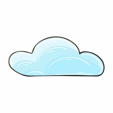 Elle çizilmiş bir resim. Bulut. Çocuk çizimi. Simge, işaret, iğne, çıkartma