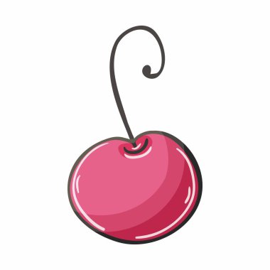 Tatlı tatlı, tasarımın için grafik öğe. Elde çizim stili. Kiraz. Simge, iğne, çıkartma, imza