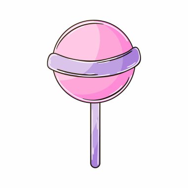 Lolipop. Tatlı tatlı, tasarımın için grafik öğe. Elde çizim stili. Simge