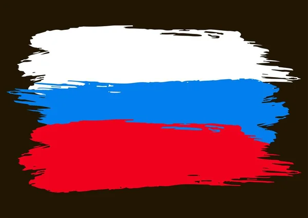 Drapeau Russie Est Peint Avec Peinture Peinture Tache Tache Drapeau — Image vectorielle