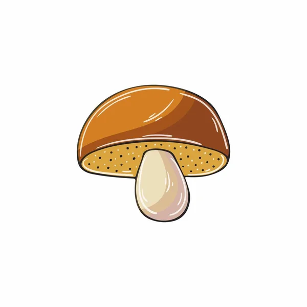 Poolse Paddenstoelen Herfst Illustratie Hand Getekend Stijl Kindertekening Bospaddenstoel Ikoon — Stockvector