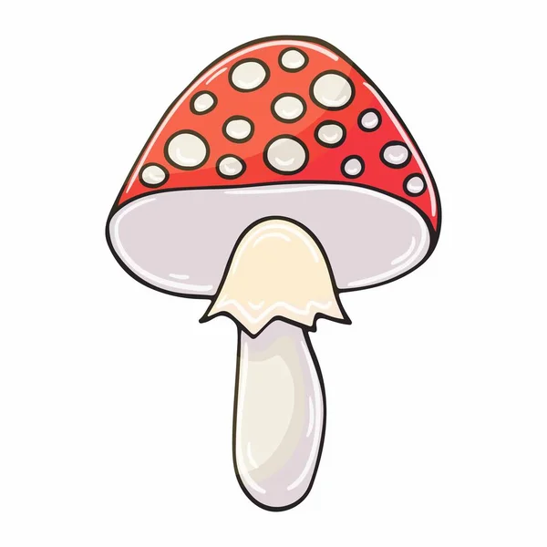 Illustration Automne Style Dessiné Main Dessin Enfants Champignon Forestier Icône — Image vectorielle