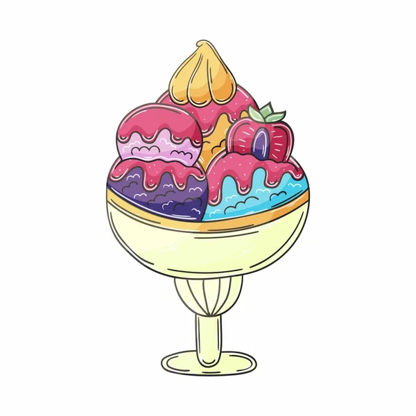 Dulce Postre Elemento Gráfico Para Diseño Ilustración Estilo Dibujo Mano — Vector de stock