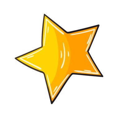 Elle çizilmiş bir resim. Tasarımın için çocuk çizimleri. Simge, iğne, çıkartma, işaret. Yıldız