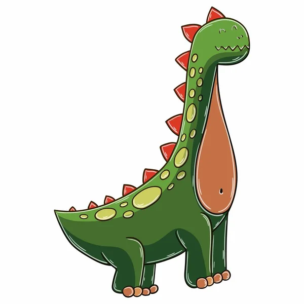 Dinosaurios Del Período Jurásico Ilustración Estilo Dibujado Mano Dibujos Infantiles — Vector de stock