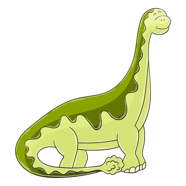 Dinosaurios Del Período Jurásico Ilustración Estilo Dibujado Mano Dibujos Infantiles — Vector de stock