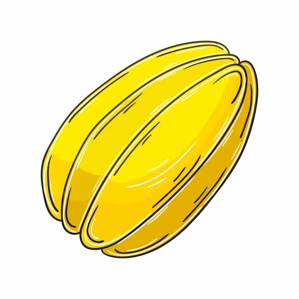 Karambola Sternfrucht Illustration Handgezeichneten Stil Kinderzeichnungen Exotische Früchte Symbol Zeichen — Stockvektor