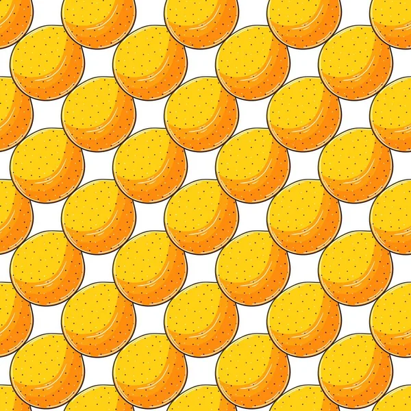Seamless Pattern Tropical Fruits Kumquat Illustration Hand Draw Style Can — 图库矢量图片