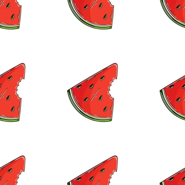 Seamless Pattern Kitchen Restaurant Shop Illustration Hand Draw Style Watermelons — Vector de stock