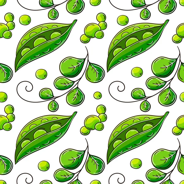 Seamless Pattern Kitchen Restaurant Shop Illustration Hand Draw Style Peas — Image vectorielle