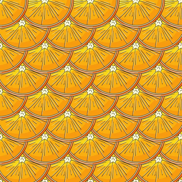 Seamless Pattern Kitchen Restaurant Shop Illustration Hand Draw Style Oranges — стоковый вектор