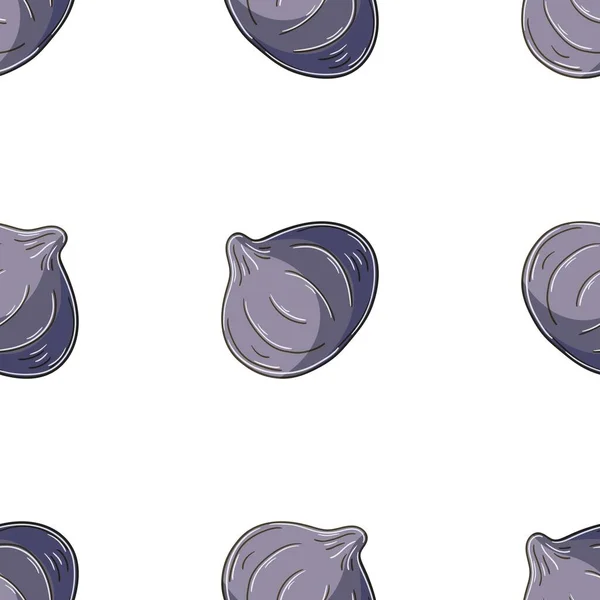 Seamless Pattern Kitchen Restaurant Shop Figs Illustration Hand Draw Style — 图库矢量图片