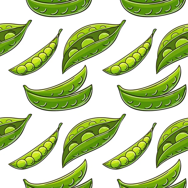 Seamless Pattern Kitchen Restaurant Shop Illustration Hand Draw Style Peas — ストックベクタ