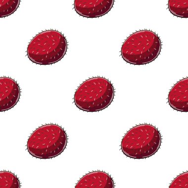 Rambutan. Mutfak, restoran ya da dükkan için kusursuz desen. Elde çizim stili. Kumaş için kullanılabilir.