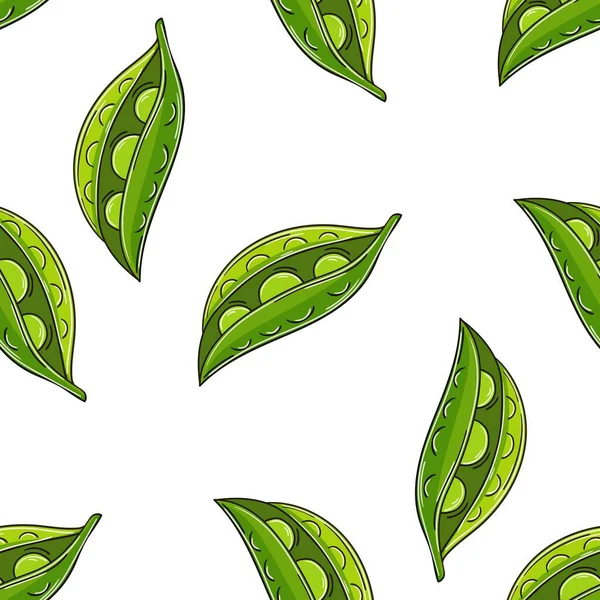 Peas Seamless Pattern Kitchen Restaurant Shop Illustration Hand Draw Style — 图库矢量图片
