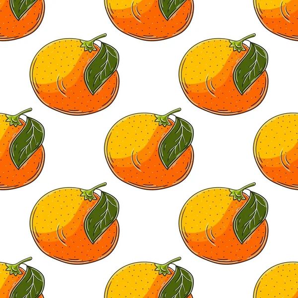 Naranjas Patrón Sin Costuras Para Cocina Restaurante Tienda Ilustración Estilo — Vector de stock
