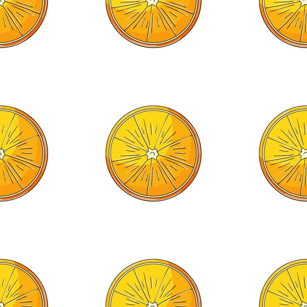Naranjas Patrón Sin Costuras Para Cocina Restaurante Tienda Ilustración Estilo — Vector de stock