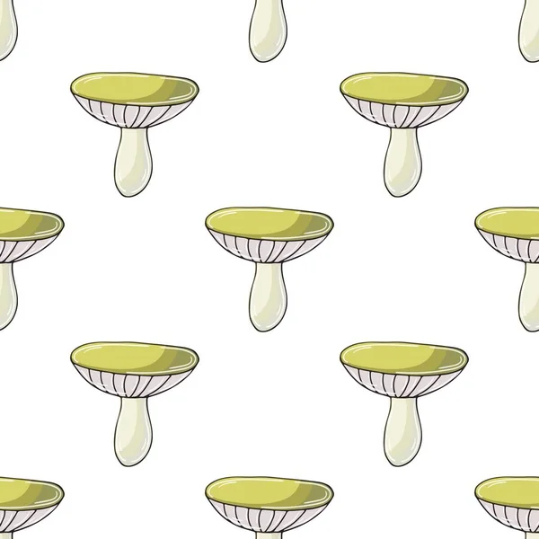 Xerocomus Seamless Pattern Forest Mushrooms Illustration Hand Draw Style Autumn — Stockvektor