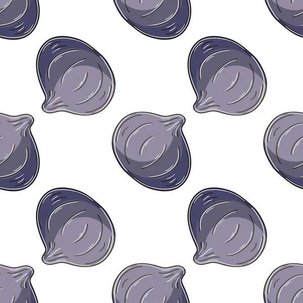Figs Seamless Pattern Kitchen Restaurant Shop Illustration Hand Draw Style — ストックベクタ