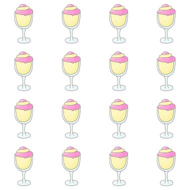 Summer. Lemon milkshakes seamless pattern. Cute pattern with cold dessert. Print for cloth design, textile, fabric