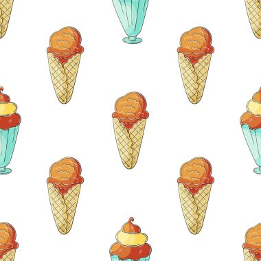 Yaz. Dondurma izi yok. Tatlı, soğuk bir tatlıyla harika, parlak bir desen. Yazdır