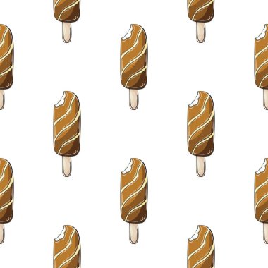 Yaz. Dondurmanın pürüzsüz deseni güzelmiş. Çikolatalı tatlı ile harika bir desen. Kumaş tasarımı için yazdır