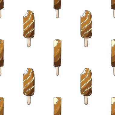 Yaz. Dondurmanın pürüzsüz deseni güzelmiş. Çikolatalı tatlı ile harika bir desen. Kumaş tasarımı, tekstil, kumaş baskısı