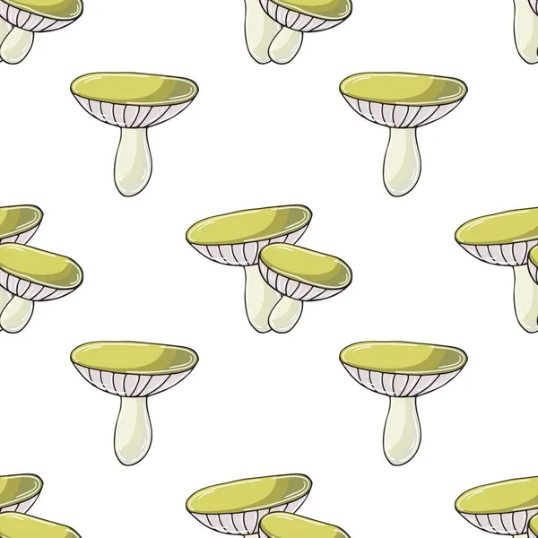 Xerocomus Seamless Pattern Forest Mushrooms Illustration Hand Draw Style Autumn — Wektor stockowy