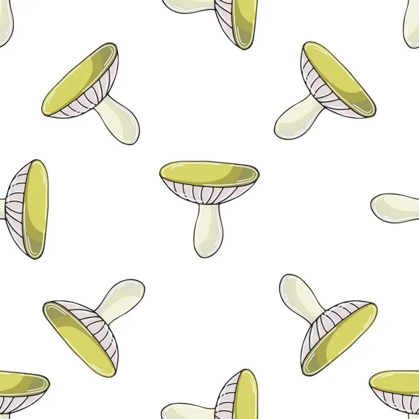 Seamless Pattern Forest Mushrooms Xerocomus Illustration Hand Draw Style Autumn — 스톡 벡터