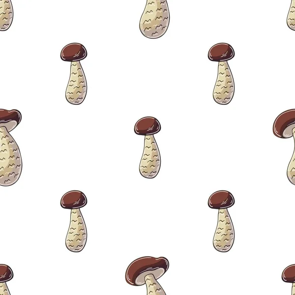 Cortinarius Esculentus Illustrazione Mano Disegnare Stile Modello Senza Cuciture Cucina — Vettoriale Stock