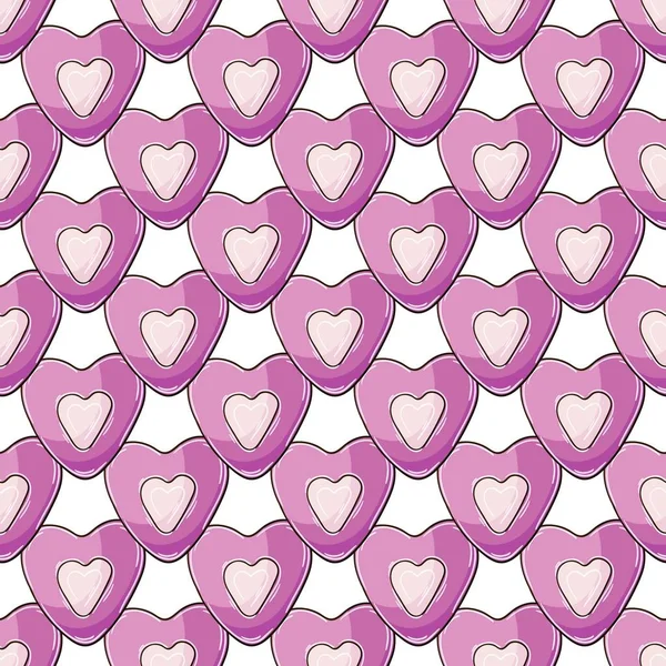 Pink Hearts Candy Seamless Pattern Cute Pattern Valentine Day — Image vectorielle