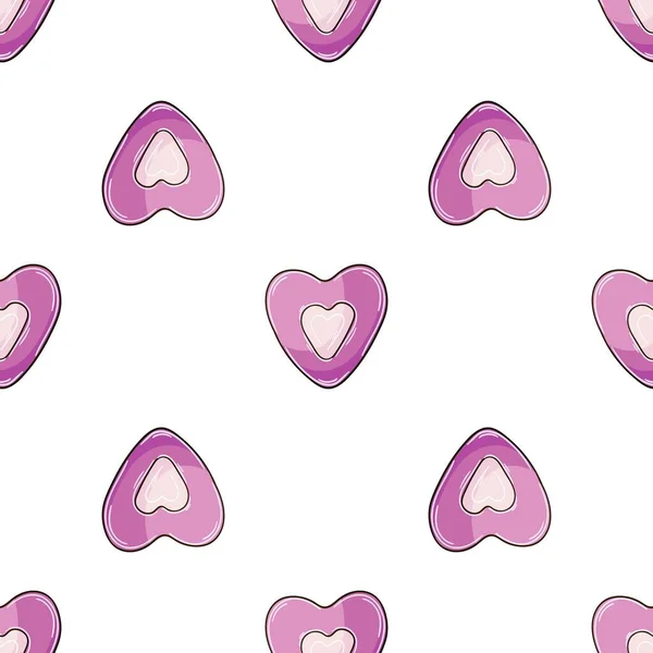 Pink Hearts Candy Seamless Pattern Cute Pattern Valentine Day Print — Vector de stock