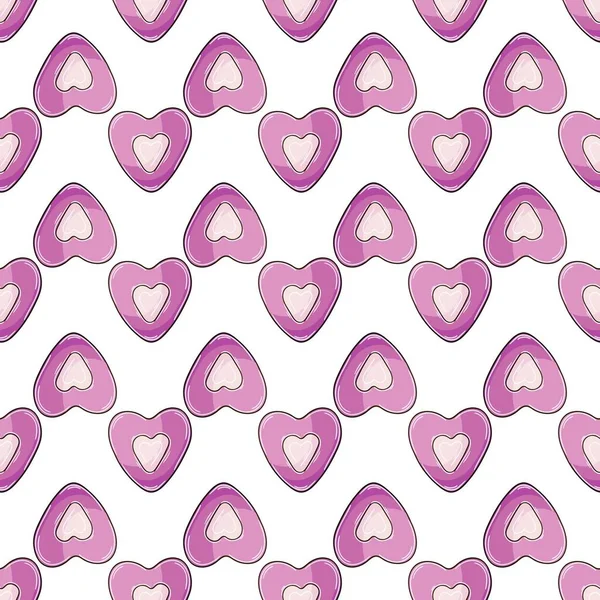 Růžová Srdce Bezešvé Cukroví Roztomilý Vzor Valentýna Tisk Pro Textilní — Stockový vektor