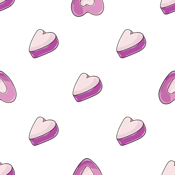 Pink Hearts Candy Seamless Pattern Cute Pattern Valentine Day Print — Archivo Imágenes Vectoriales
