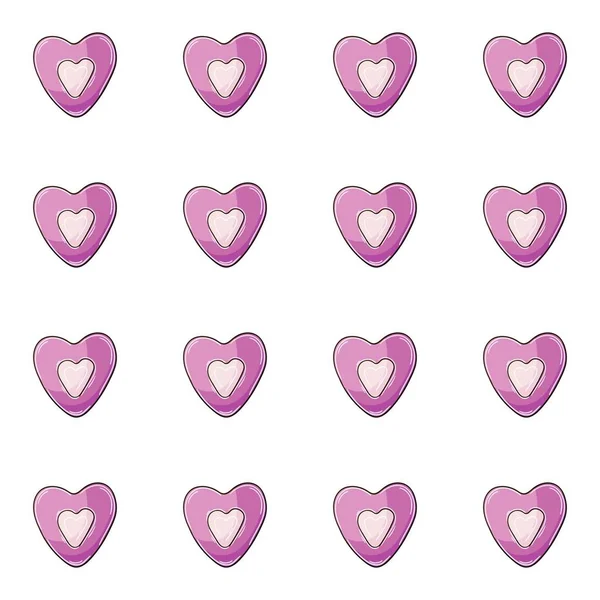 Pink Hearts Candy Seamless Pattern Cute Pattern Valentine Day Print — Stok Vektör