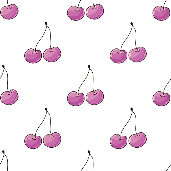 Rosarote Kirschen Beeren Nahtlose Muster Niedliches Muster Mit Kirschen Druck — Stockvektor