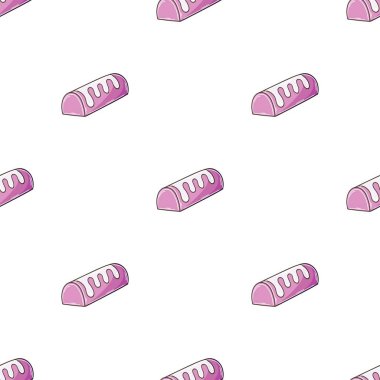 Şekerli şirin bir desen. Pembe şekerli, pürüzsüz desen. Kumaş tasarımı için baskı, tekstil