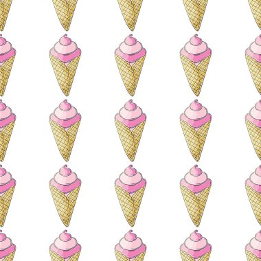 Dondurmanın pürüzsüz deseni güzelmiş. Buzlu dondurma, dondurma ve dondurulmuş tatlı ile yaz tatili. Tasarım için yazdır