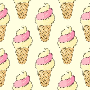 Böğürtlenli dondurma. Dondurma izi yok. Güzel bir yaz şablonu. Kumaş tasarımı, tekstil, kumaş, duvar kağıdı, ambalaj için yazdırma