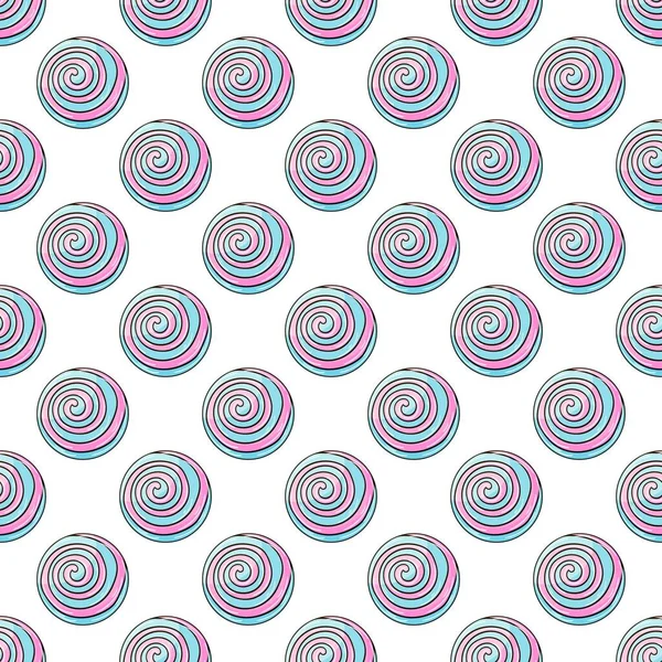 Cute Pattern Sweets Rainbow Lollipops Seamless Pattern Candies Print Cloth — Stockový vektor