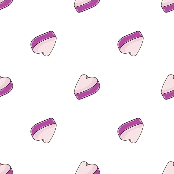 Cute Pattern Sweets Heart Pink Candy Seamless Pattern Print — Vector de stock