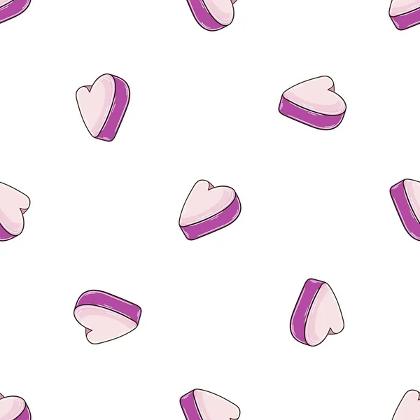 Χαριτωμένο Μοτίβο Γλυκά Καρδιά Ροζ Καραμέλα Χωρίς Ραφή Μοτίβο Εκτύπωση — Διανυσματικό Αρχείο