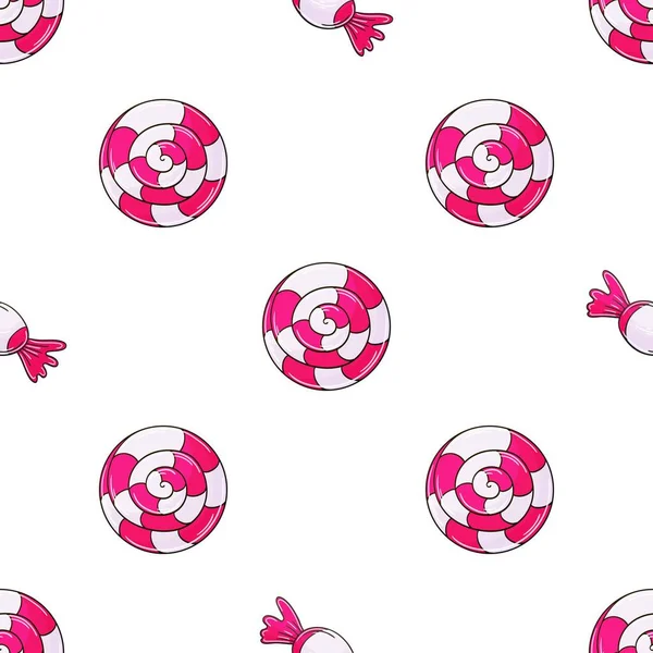 Cute Pattern Sweets Candies Raspberry Lollipops Seamless Pattern Print Cloth — Vector de stock