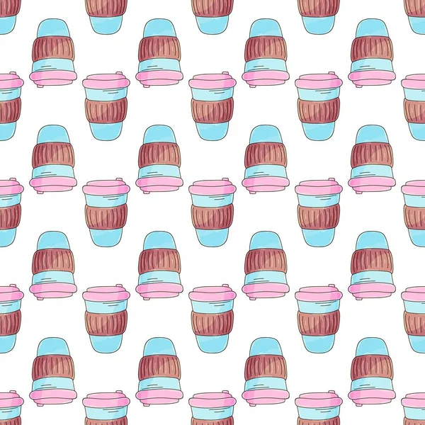 Coffee Milkshakes Seamless Pattern Cute Pattern Coffee Shop Print — Stockvector