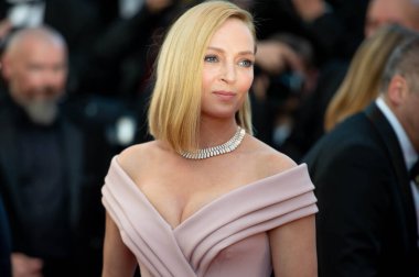 CannES, FRANCE - 17 Mayıs: Aktris Uma Thurman, 70 'inci yıllık Cannes Film Festivali' nde 