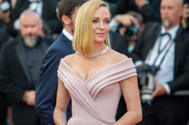 CannES, FRANCE - 17 Mayıs: Aktris Uma Thurman, 70 'inci yıllık Cannes Film Festivali' nde 