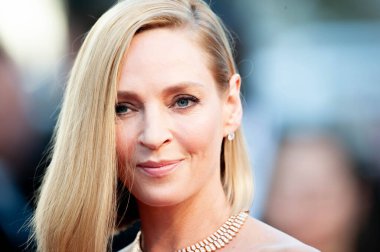 CannES, FRANCE - 17 Mayıs: Aktris Uma Thurman, 70 'inci yıllık Cannes Film Festivali' nde 