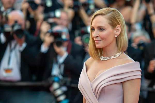 Cannes Frankrijk Mei Actrice Uma Thurman Bezoekt Ismael Ghosts Les — Stockfoto